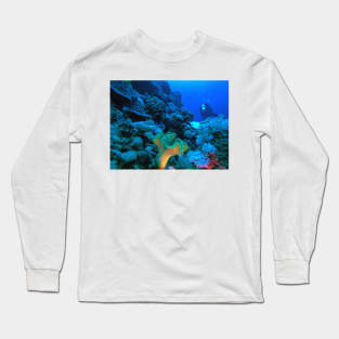 Coral Reef and Scuba Diver Long Sleeve T-Shirt